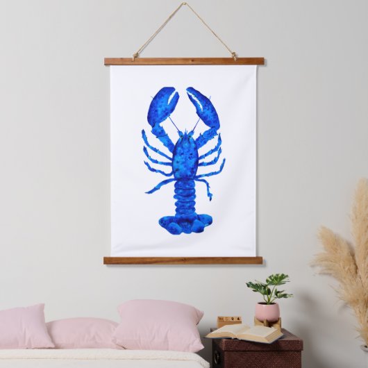 Blue Lobster Hangend Wandkleed (Slaapkamer)