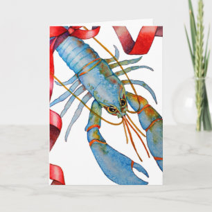 Blue Lobster Holiday Kaart