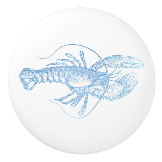 Blue Lobster Keramische Knop (Voorkant)