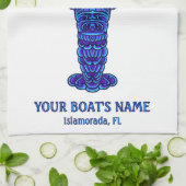 Blue Lobster Nautical Fisherman Boat Naam Theedoek (Gevouwen)