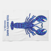 Blue Lobster Nautical Fisherman Boat Naam Theedoek (Horizontaal)