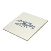  Blue Lobster op Ivoor Tegeltje (Zijkant)