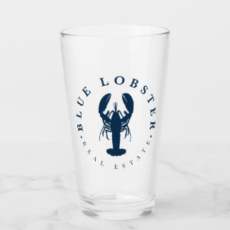 Blue Lobster Real Estate Maine Pint Glass Cup Glas
