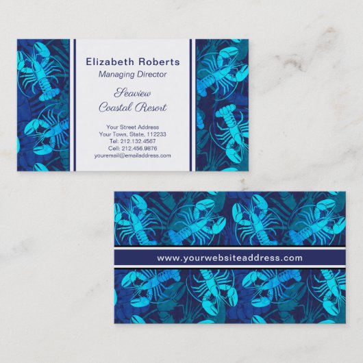 Blue Lobster Seafood Restaurant of Coastal Resort Visitekaartje (Voorkant / Achterkant)