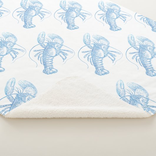 Blue Lobster Sherpa Deken (3/4)