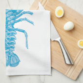 Blue Lobster Theedoek (Quarter Fold)