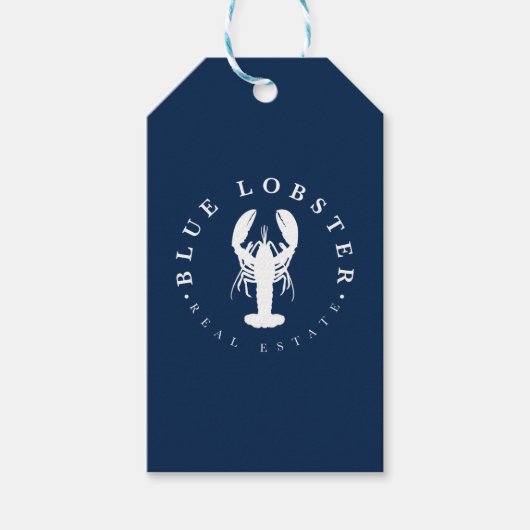 Blue Lobster Vastgoed Knop Cadeaulabel (Voorkant)
