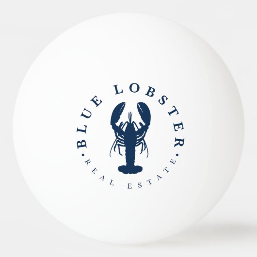 Blue Lobster Vastgoed Knop Pingpongbal (Voorkant)