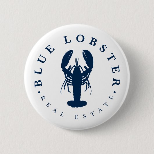 Blue Lobster Vastgoed Knop Ronde Button 5,7 Cm (Voorkant)