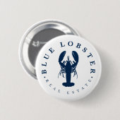Blue Lobster Vastgoed Knop Ronde Button 5,7 Cm (Voorkant /achterkant)