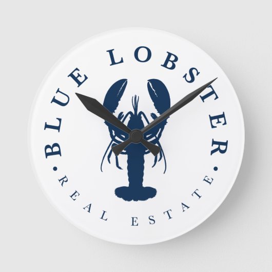 Blue Lobster Vastgoed Knop Ronde Klok (Voorkant)