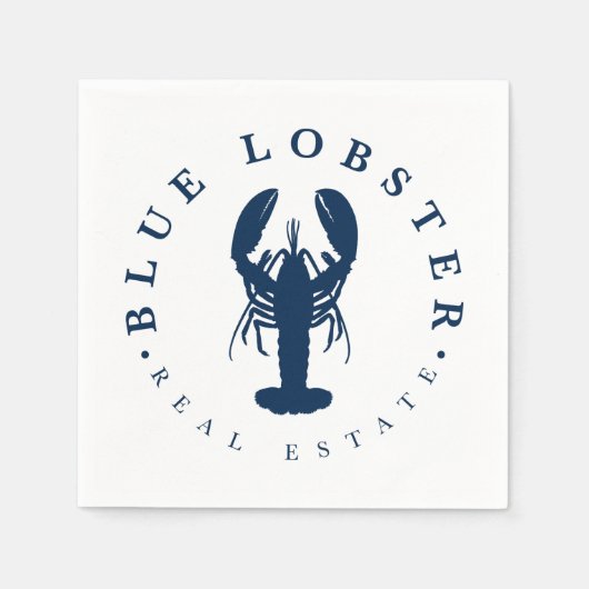 Blue Lobster Vastgoed Knop Servet (Voorkant)