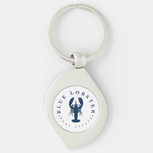 Blue Lobster Vastgoed Knop Sleutelhanger (Voorkant)