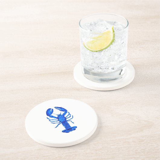 Blue Lobster Zandsteen Onderzetter (Zijkant)