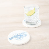 Blue Lobster Zandsteen Onderzetter (Zijkant)