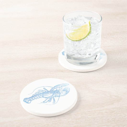 Blue Lobster Zandsteen Onderzetter (Zijkant)