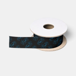 Blue Lobster Zee Animal Eenvoudige Outline Tekenin Satijnen Lint