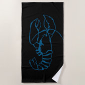 Blue Lobster Zee Animal Eenvoudige Outline Tekenin Strandlaken (Voorkant)