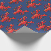 Blue Lobster Zee Creature Maine Seafood Pattern Cadeaupapier (Hoek)