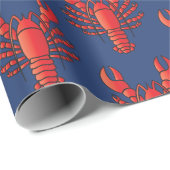 Blue Lobster Zee Creature Maine Seafood Pattern Cadeaupapier (Rol Hoek)