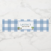 Blue Local Grown Farmers Market Baby shower Waterfles Etiket (Enkel label)