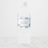 Blue Local Grown Farmers Market Baby shower Waterfles Etiket (Voorkant)