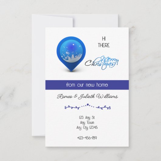 Blue Location New Home Announcement Aankondiging (Voorkant)