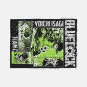 Blue Lock Yoichi Isagi Gesplitste Voetbalpanelen Fleece Deken (Voorkant (Horizontaal))