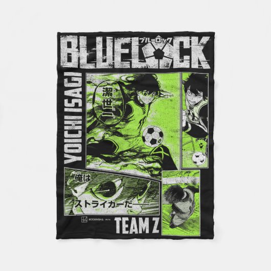 Blue Lock Yoichi Isagi Gesplitste Voetbalpanelen Fleece Deken (Voorkant)