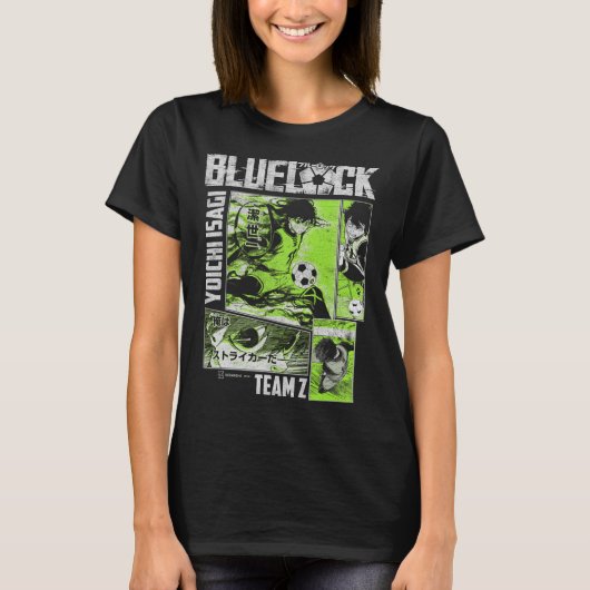 Blue Lock Yoichi Isagi Gesplitste Voetbalpanelen  T-shirt (Voorkant)
