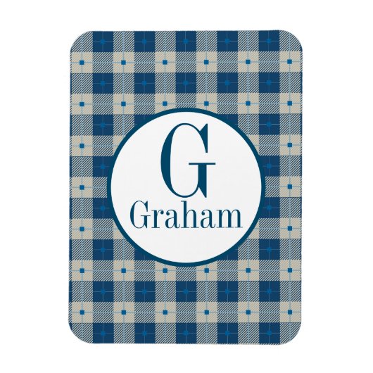 Blue Lodge Pset Monogram op persoonlijke titel Magneet (Verticaal)