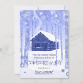 Blue Log Cabin Business Holiday-kaarten Kaart (Voorkant)