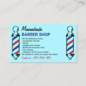 Blue Logo Barber Pole Visitekaartje (Voorkant)