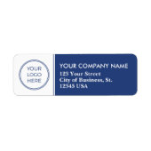 Blue Logo Business-adreslabel Etiket (Voorkant)