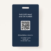 Blue Logo Company QR Code Foto-ID-badge Badge (Achterkant)