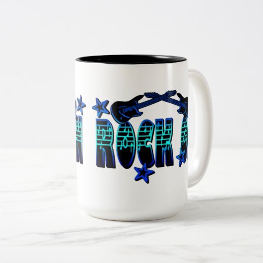 Blue Logo Rock on Guitars & Stars Mok (Voorkant rechts)