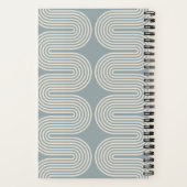 Blue Lombard Wavy Lines Modern Custom Notebook Notitieboek (Achterkant)