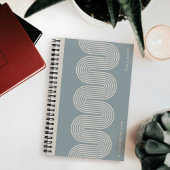 Blue Lombard Wavy Lines Modern Custom Notebook Notitieboek