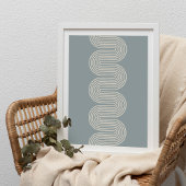 Blue Lombard Wavy Lines Modern Minimal Art Print