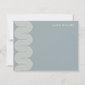 Blue Lombard Wavy Lines Modern Stationery Card Notitiekaartje (Voorkant)