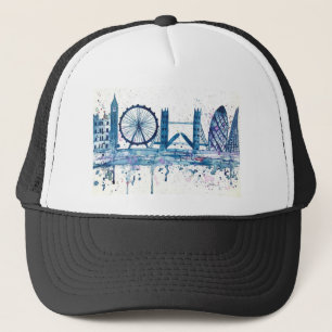 Blue London skyline England Verenigd Koninkrijk Trucker Pet