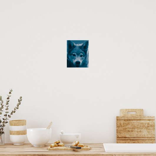 Blue Lone Wolf Poster (Keuken)