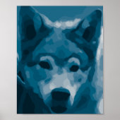 Blue Lone Wolf Poster (Voorkant)