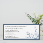 Blue Long Floral Bridal Shower-uitnodigingen Kaart (Staand voorkant)