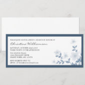 Blue Long Floral Bridal Shower-uitnodigingen Kaart (Voorkant / Achterkant)