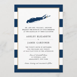 Blue Long Island Map East Hampton Heart Wedding Kaart