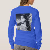 Blue Long Sleeve T-Shirt with Black and White Arti (Achterkant)
