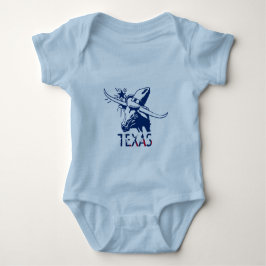 Blue Longhorn Steer met Cowboy Pet en letters Romper