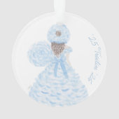 Blue Losse Waterverf Azalea Trail Maid Ornament (achterkant)