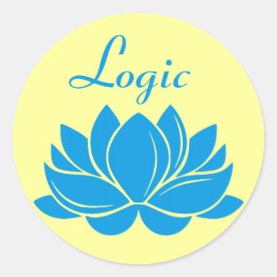 Blue Lotus Blossom Logic Ronde Sticker